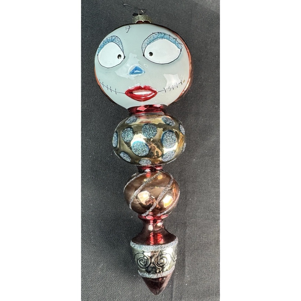 Disney Store Nightmare Before Christmas Hand-Painted Glass Sally Finial Ornament